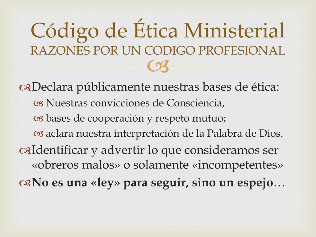 etica ministerial powerpoint